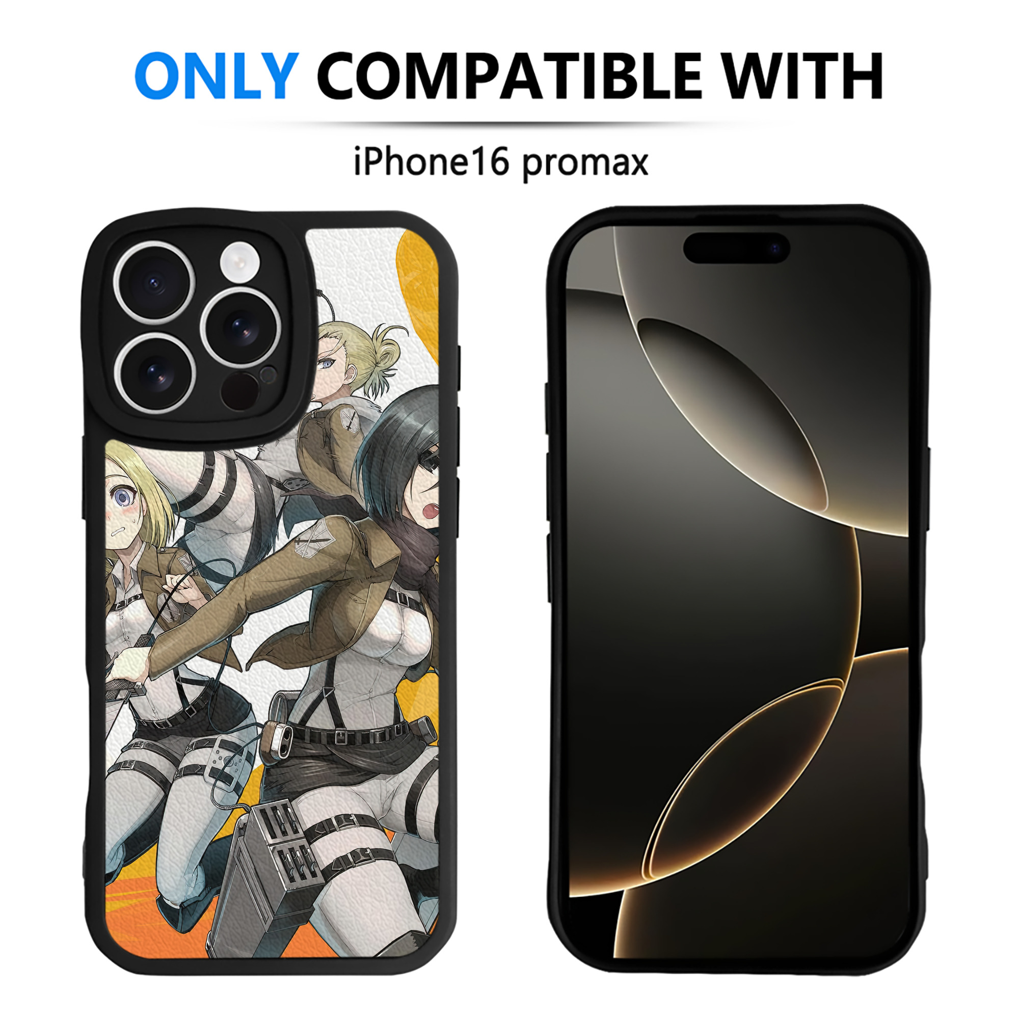 （画像用） 進撃の巨人 Attack on Titan 【iPhone 16シリーズ対応】シリコンスマホケース（レザー調） 材質：シリコン